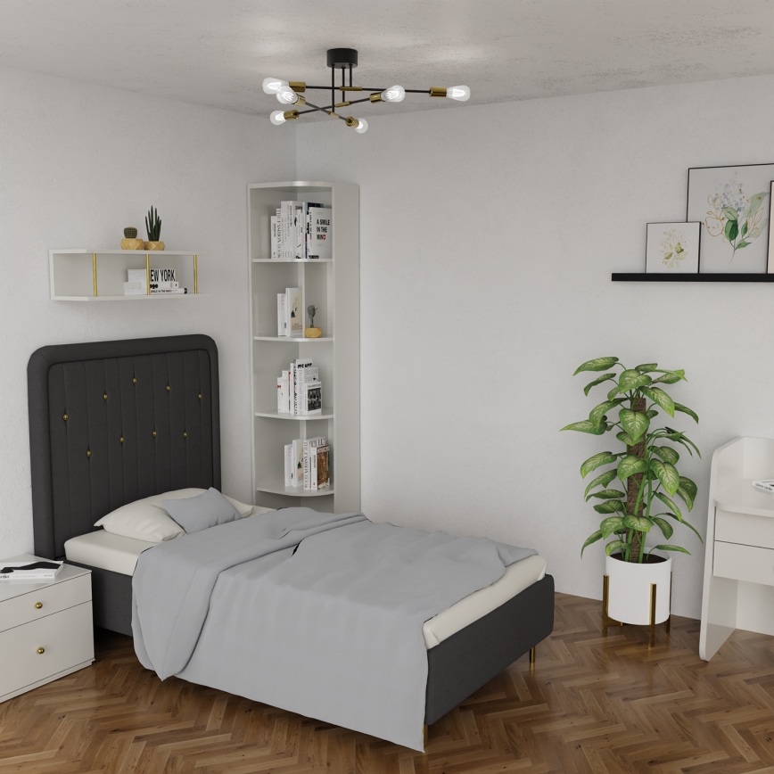 Viseći luster FLAME 6xE27/60W/230V crna/zlatna