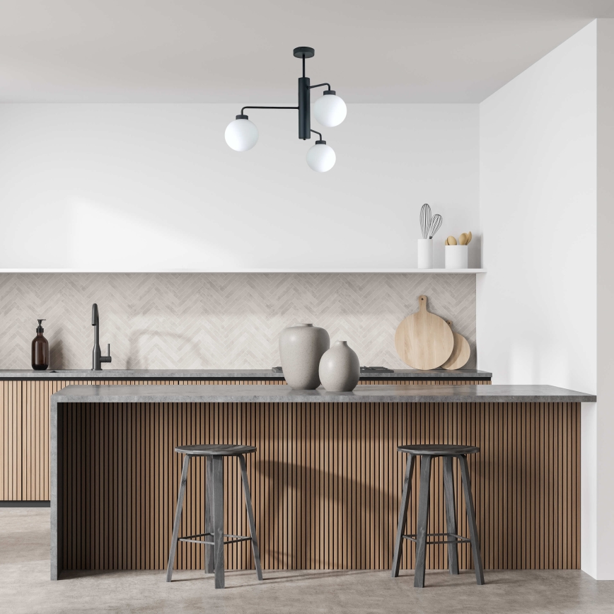 Viseći luster FLEX 3xE27/60W/230V crna/bijela