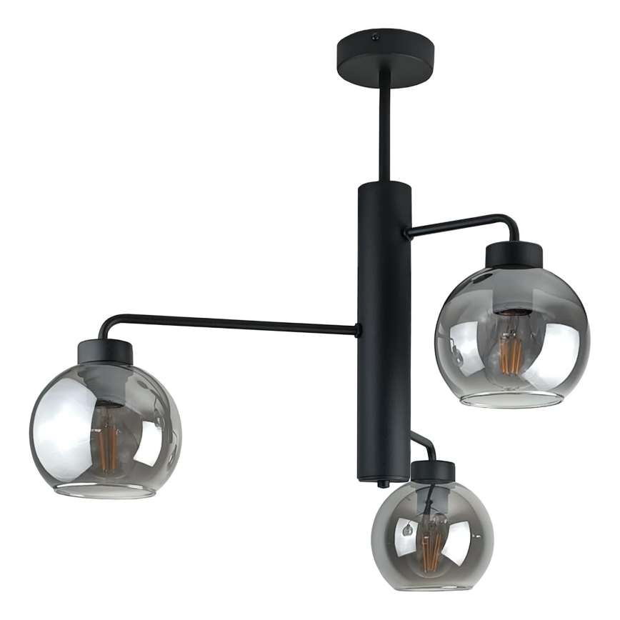 Viseći luster FLEX 3xE27/60W/230V crna/dimna crna