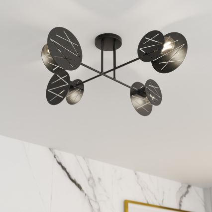 Viseći luster FRICK 4xE27/15W/230V crna