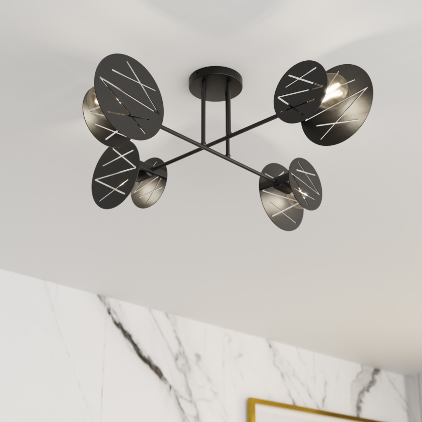 Viseći luster FRICK 4xE27/15W/230V crna