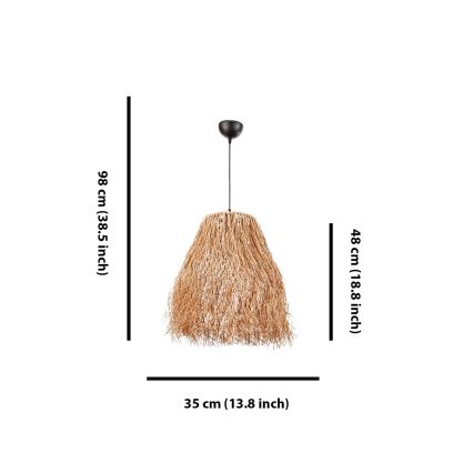 Viseći luster FRINGE na kabelu, 1xE27/40W/230V, rafija