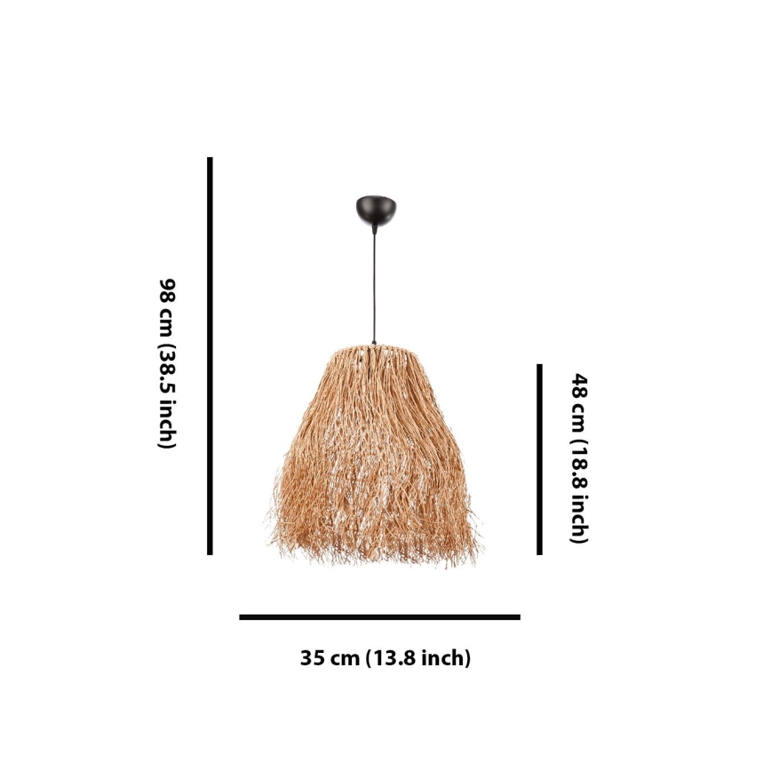 Viseći luster FRINGE na kabelu, 1xE27/40W/230V, rafija