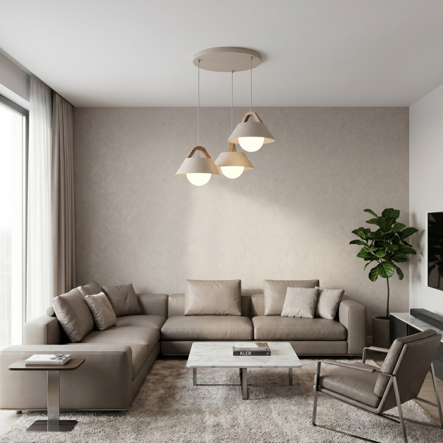 Viseći luster FUNDA 3xE27/15W/230V bež