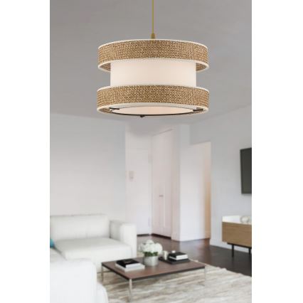 Viseći luster HALO 1xE27/60W/230V krem/bijeli