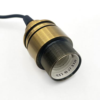 Viseći luster HECTOR na sajli 1xE27/15W/230V, bijela/mesing, Ø 25 cm