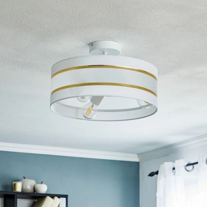 Viseći luster HELEN 3xE27/15W/230V bijela/zlatna