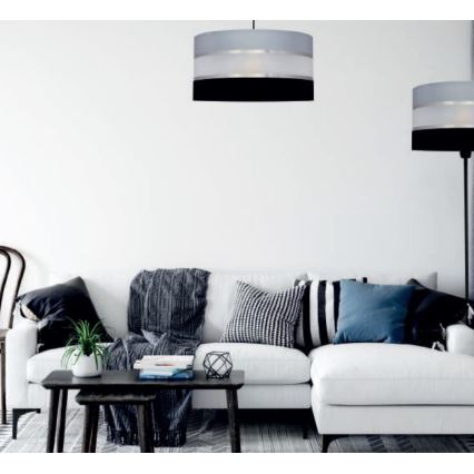 Viseći luster HELEN 3xE27/15W/230V crna/siva/sjajni krom