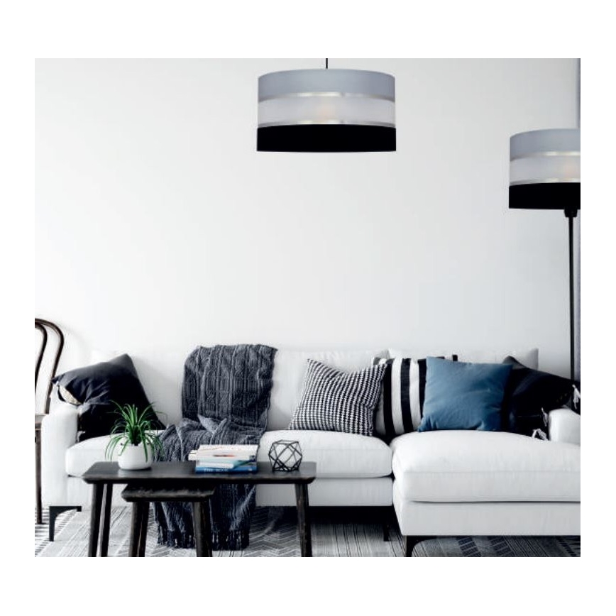 Viseći luster HELEN 3xE27/15W/230V crna/siva/sjajni krom