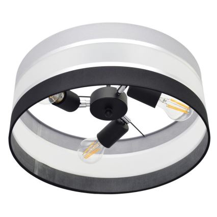 Viseći luster HELEN 3xE27/15W/230V crna/siva/sjajni krom