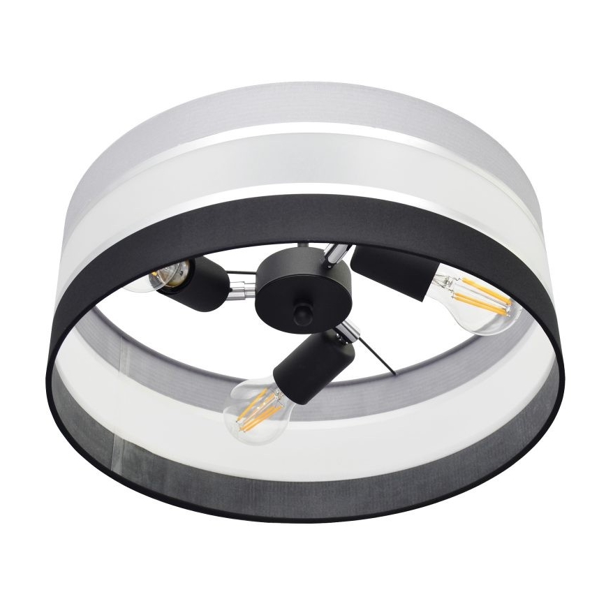 Viseći luster HELEN 3xE27/15W/230V crna/siva/sjajni krom