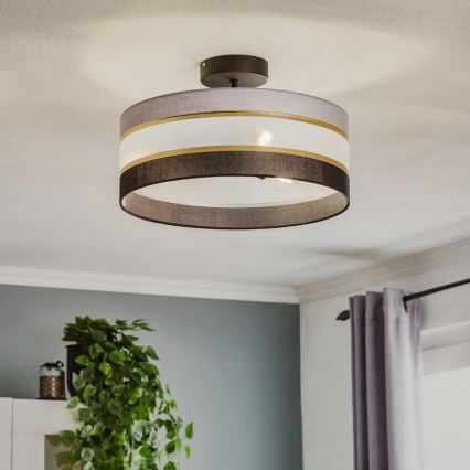 Viseći luster HELEN 3xE27/15W/230V crna/siva/zlatna