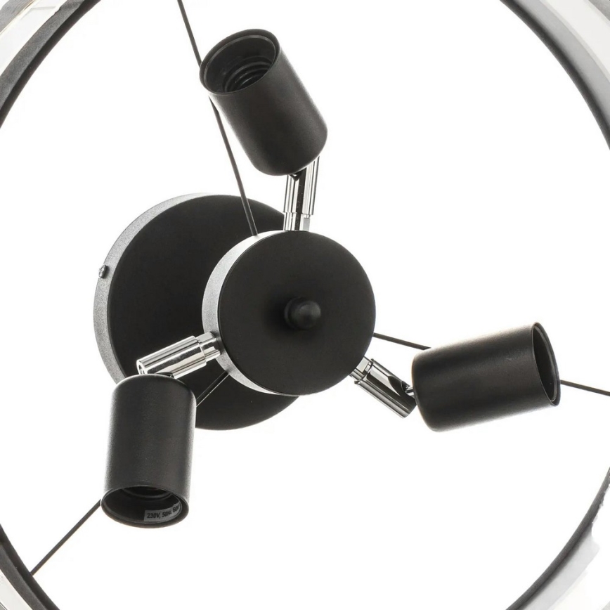 Viseći luster HELEN 3xE27/15W/230V crna/sjajni krom