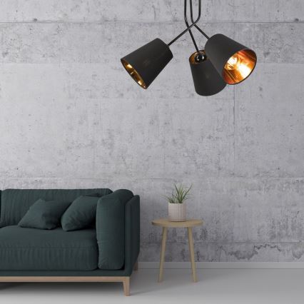Viseći luster IRMA 3xE27/15W/230V crna