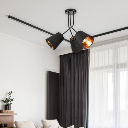 Viseći luster IRMA 3xE27/15W/230V crna