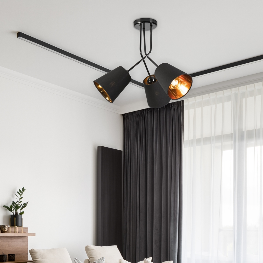 Viseći luster IRMA 3xE27/15W/230V crna