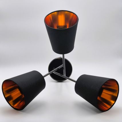 Viseći luster IRMA 3xE27/15W/230V crna