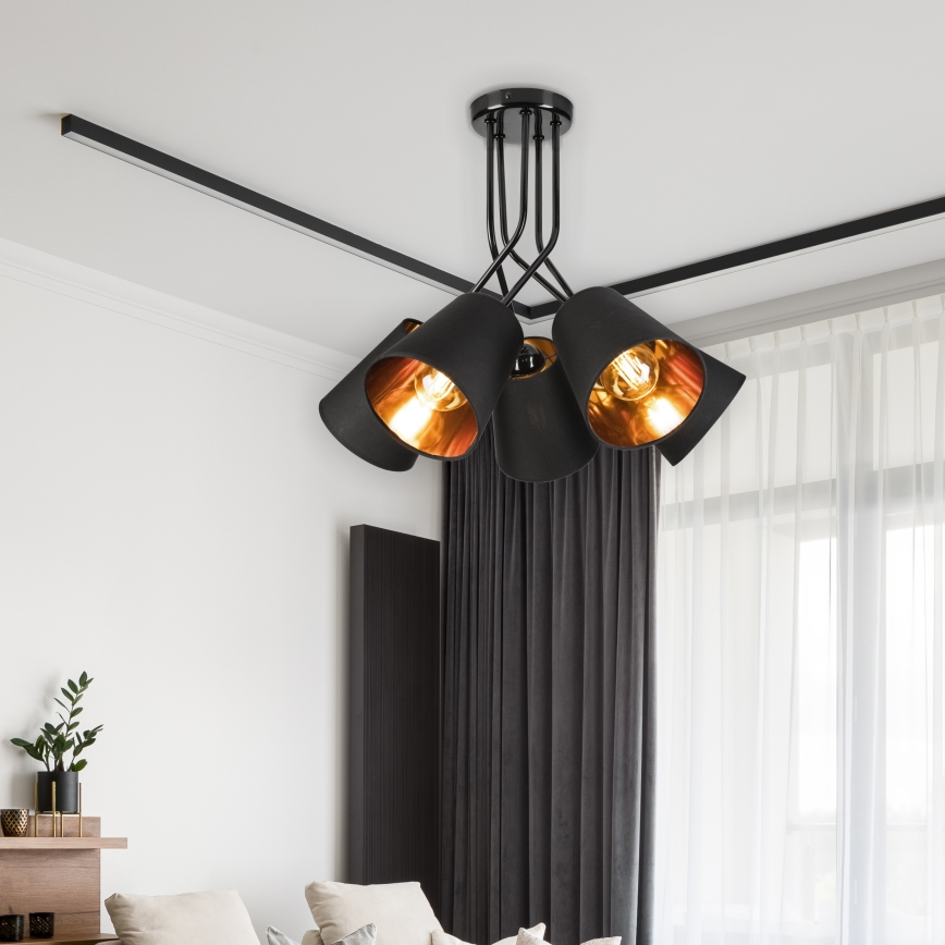 Viseći luster IRMA 5xE27/60W/230V crna