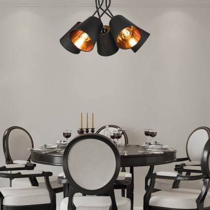 Viseći luster IRMA 5xE27/60W/230V crna