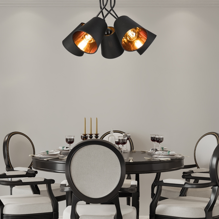 Viseći luster IRMA 5xE27/60W/230V crna