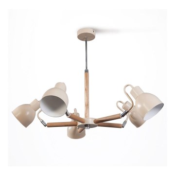 Viseći luster KALITHEA 5xE27/60W/230V bež