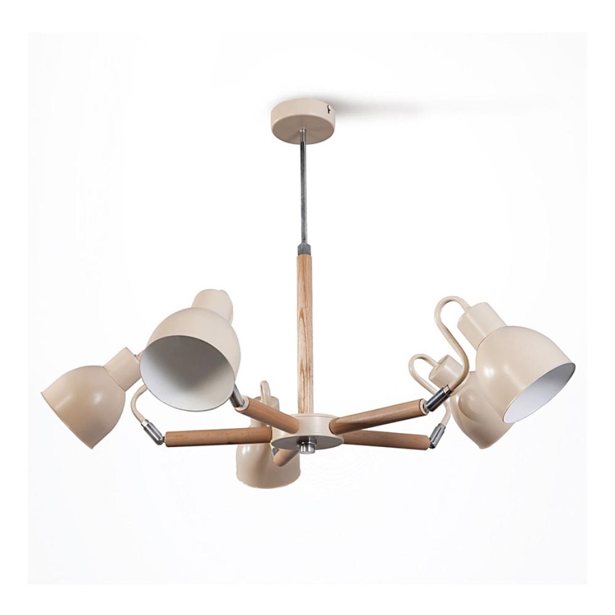 Viseći luster KALITHEA 5xE27/60W/230V bež