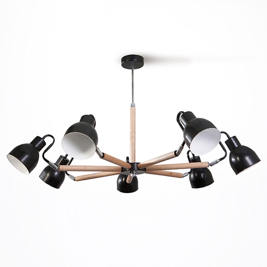Viseći luster KALLITHEA 7xE27/60W/230V crni