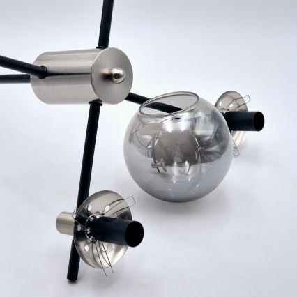 Viseći luster LILOU 4xE14/5W/230V mat krom/dimna