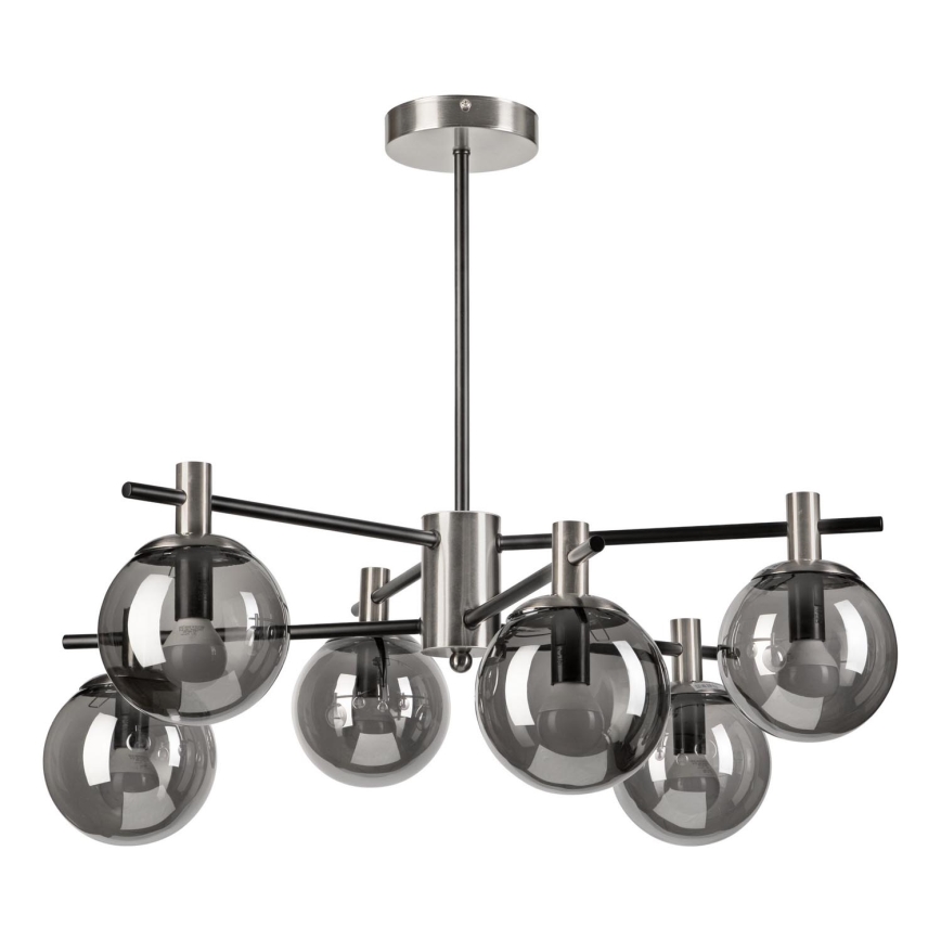 Viseći luster LILOU 6xE14/5W/230V mat krom/dimna