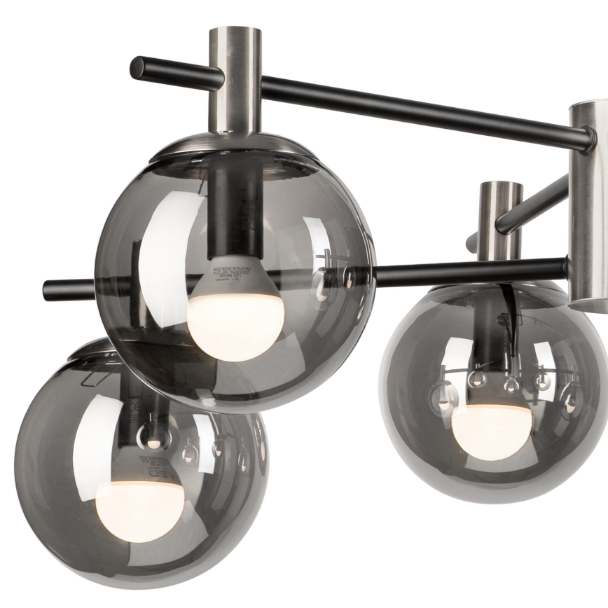 Viseći luster LILOU 6xE14/5W/230V mat krom/dimna