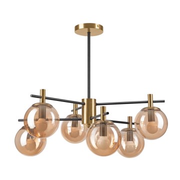 Viseći luster LILOU 6xE14/5W/230V zlatna/crna/dimna bež