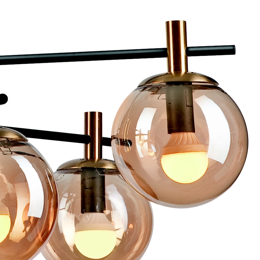 Viseći luster LILOU 6xE14/5W/230V zlatna/crna/dimna bež