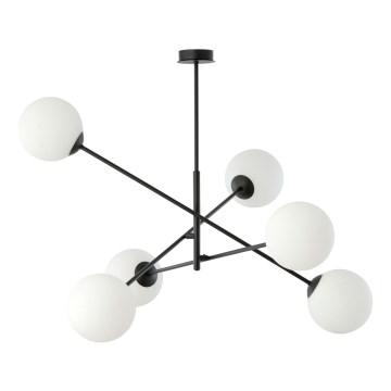 Viseći luster LINEAR 6xE14/10W/230V crna/bijela