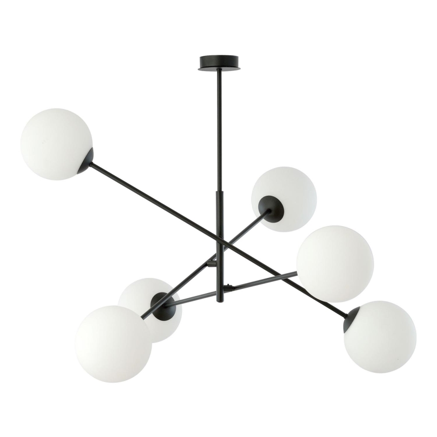 Viseći luster LINEAR 6xE14/10W/230V crna/bijela