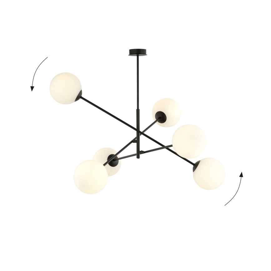 Viseći luster LINEAR 6xE14/10W/230V crna/bijela