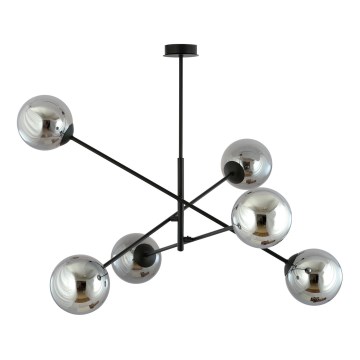 Viseći luster LINEAR 6xE14/10W/230V crna/siva