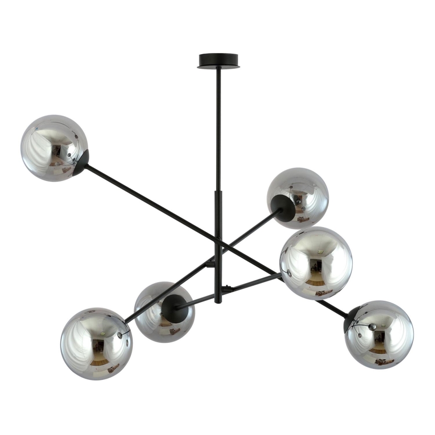 Viseći luster LINEAR 6xE14/10W/230V crna/siva
