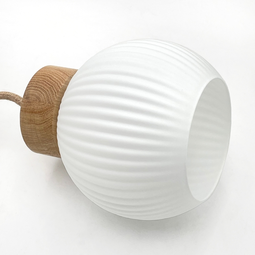 Viseći luster LOOMIS na sajli, 5x E27, 15W, 230V, 83 cm, bež/hrast