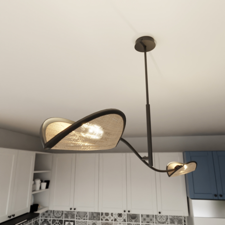 Viseći luster LOTUS 2xE14/10W/230V crna/bež