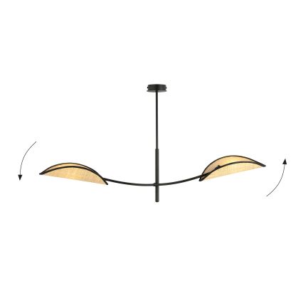 Viseći luster LOTUS 2xE14/10W/230V crna/bež