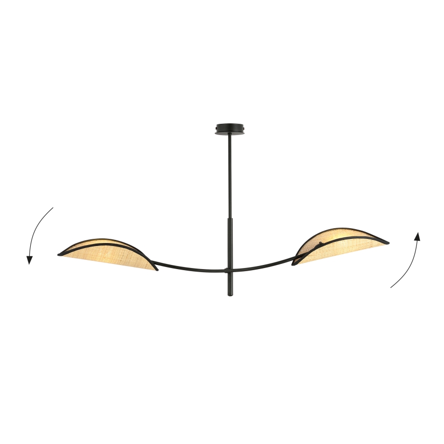 Viseći luster LOTUS 2xE14/10W/230V crna/bež