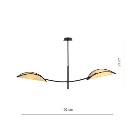 Viseći luster LOTUS 2xE14/10W/230V crna/bež