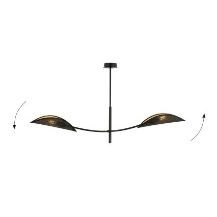 Viseći luster LOTUS 2xE14/10W/230V crna/zlatna