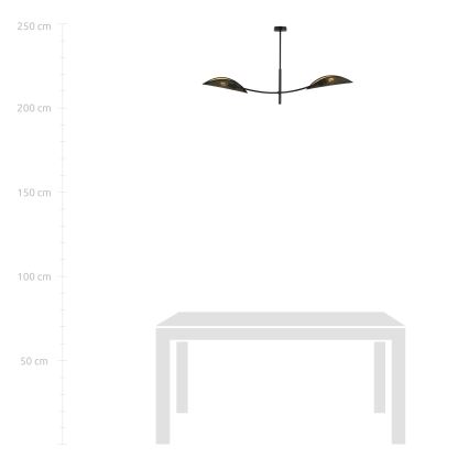 Viseći luster LOTUS 2xE14/10W/230V crna/zlatna