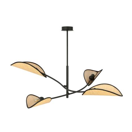 Viseći luster LOTUS 4xE14/10W/230V crna/bež