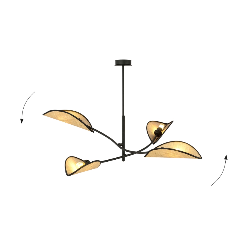 Viseći luster LOTUS 4xE14/10W/230V crna/bež