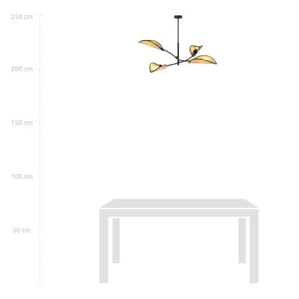 Viseći luster LOTUS 4xE14/10W/230V crna/bež