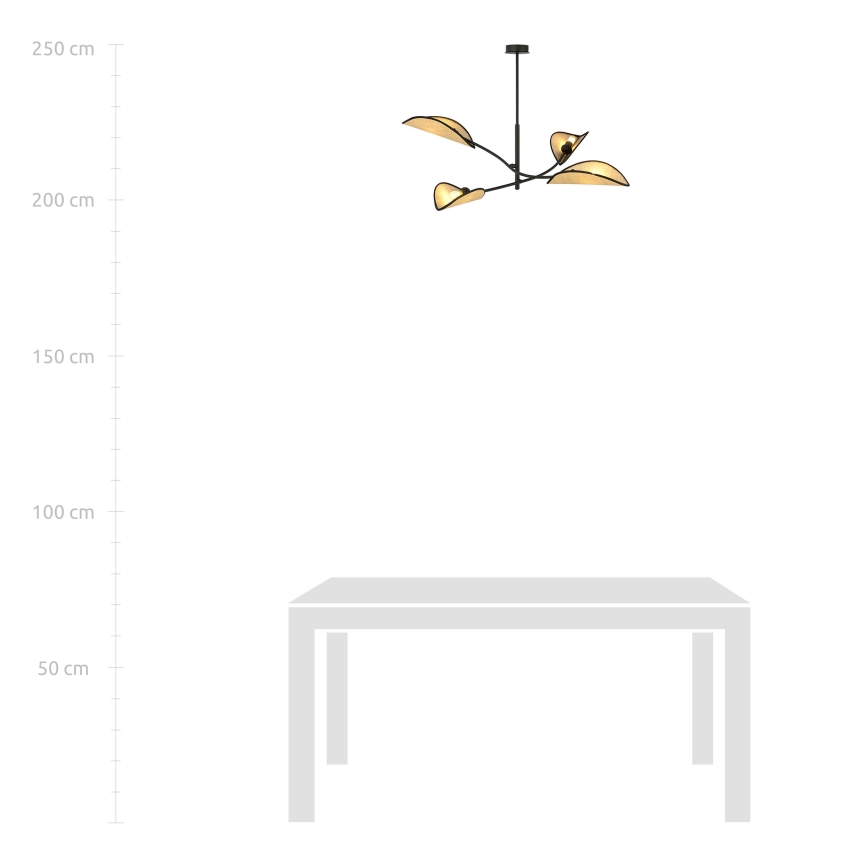 Viseći luster LOTUS 4xE14/10W/230V crna/bež
