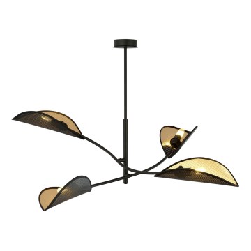 Viseći luster LOTUS 4xE14/10W/230V crna/zlatna