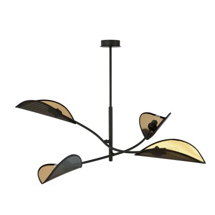 Viseći luster LOTUS 4xE14/10W/230V crna/zlatna